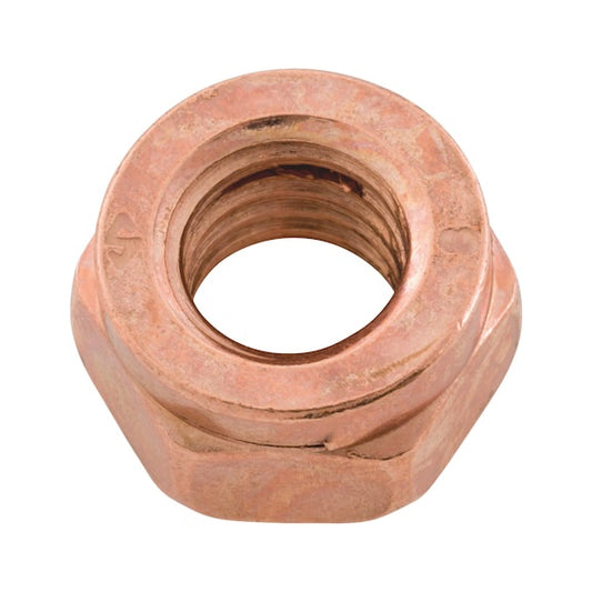 FNHEXHMCU M10 COPPER EXHAUST SLOTTED STD HEX NUT DIN 14440