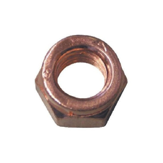 DNHEXHRMCU M6 COPPER EXHAUST SLOTTED 9mm AF HEX NUT DIN 14441