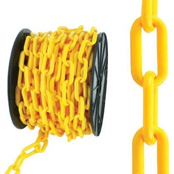 XGCHAINSAFETY08Y 8mm x 25MTR PLASTIC YELLOW SAFETY CHAIN MTR