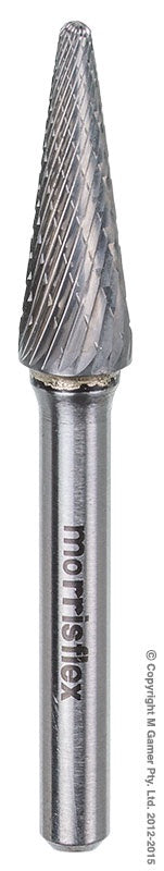 XBURRCBSL3 9.53mm DIA x 30.16mm 1/4 SHANK TCB BALL NOSED CONE SHAPE BURR #CBSL3