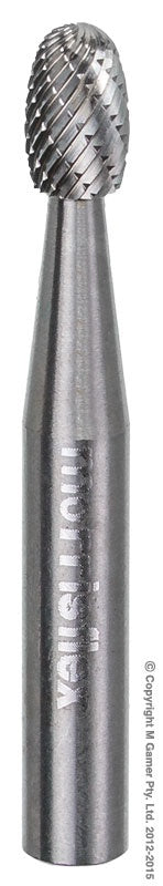XBURRCBSE1 6.35mm DIA x 9.53mm 1/4 SHANK TCB OVAL SHAPE BURR #CBSE1