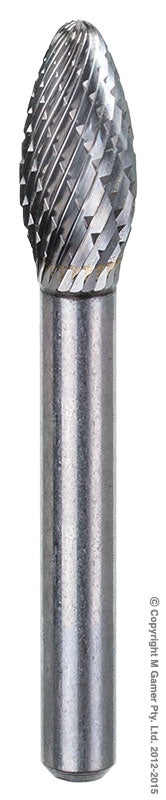 XBURRCBSH3 9.53mm DIA x 19.05mm 1/4 SHANK TCB FLAME SHAPE BURR #CBSH3