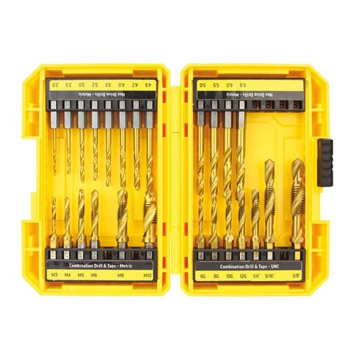 XSHEFFCDT25PB Alpha Combination Drill Tap Set with Hex Shank Drills - Gold Series - 25 Piece
